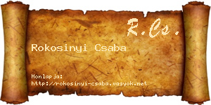 Rokosinyi Csaba névjegykártya